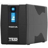 Ups 700VA 400W LCD TED Line cu stabilizator 2 iesiri schuko repornire automata 7Ah TED001559 management